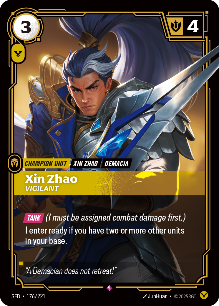 Xin Zhao, Vigilant — SFD — Rare — Unit