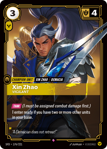 Xin Zhao, Vigilant — SFD — Rare — Unit