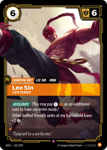 Lee Sin, Centered — Origins — Rare — Unit