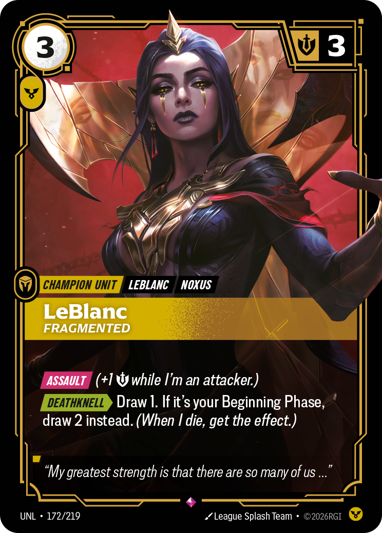LeBlanc - Fragmented — Unleashed — Rare — Unit