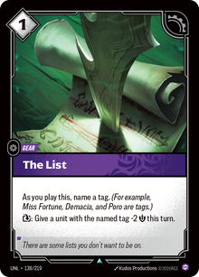 The List — Unleashed — Uncommon — Gear