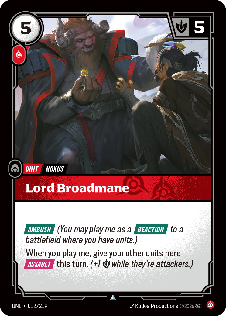 Lord Broadmane — Unleashed — Uncommon — Unit