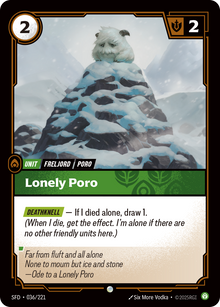Lonely Poro — SFD — Common — Unit