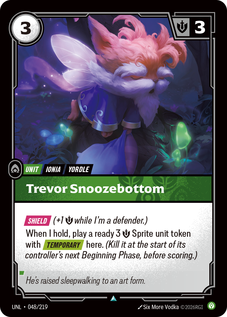 Trevor Snoozebottom — Unleashed — Uncommon — Unit