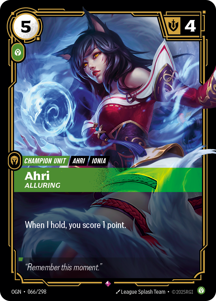 Ahri, Alluring — Origins — Rare — Unit